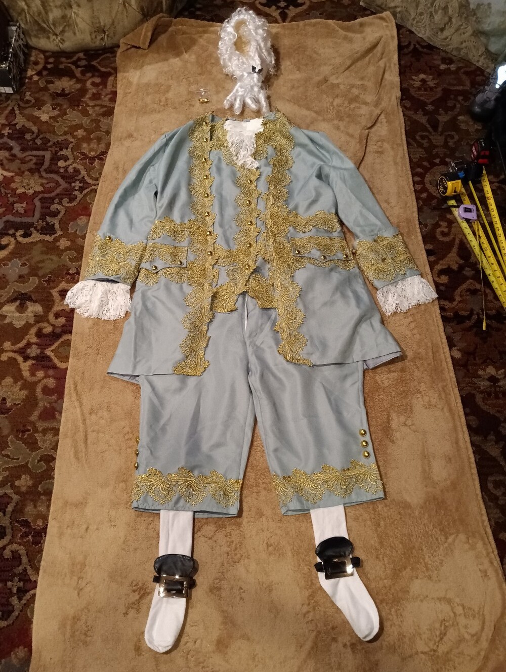 Men's Historical Aristocrat Or HamiltonCostume Light Blue Gold Trim High Quality - Picture 2 of 6